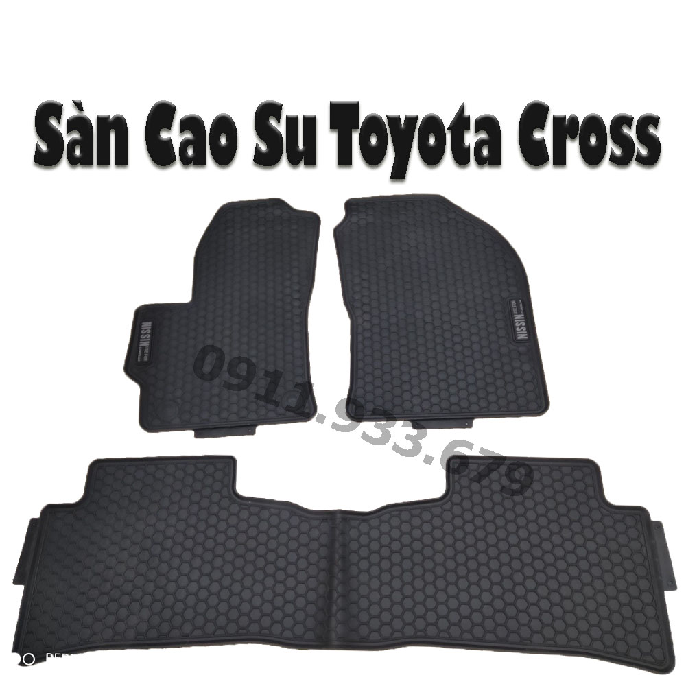 HCM_Thảm Lót Sàn Cao Su Xe Toyota Cross 2020 2021 2022 Màu Đen, Cao Su Đúc, Không Mùi, Vừa Form Xe, Dễ Vệ Sinh Và Lắp Đặt