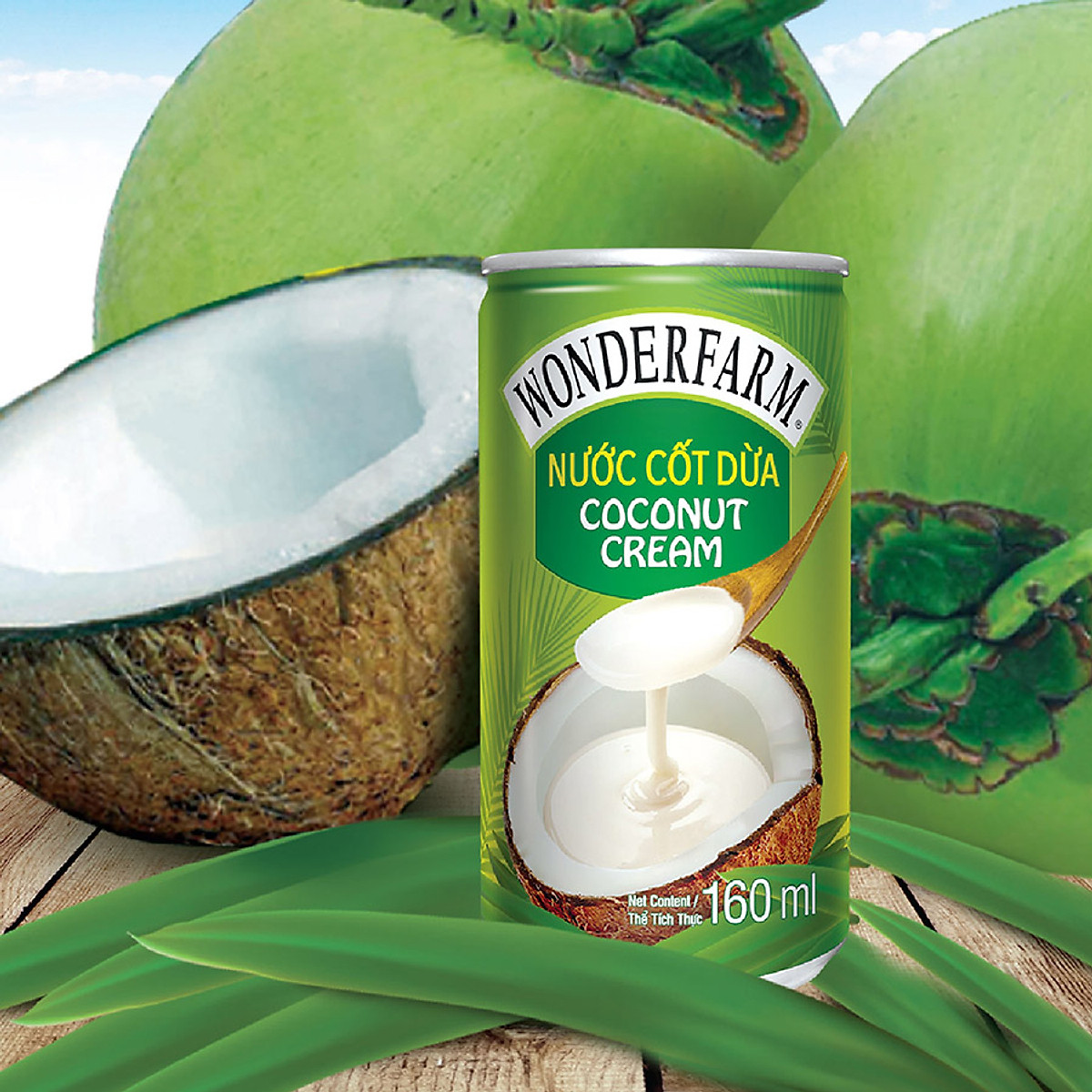 Nước Cốt Dừa WonderFarm lon 160ml- A018