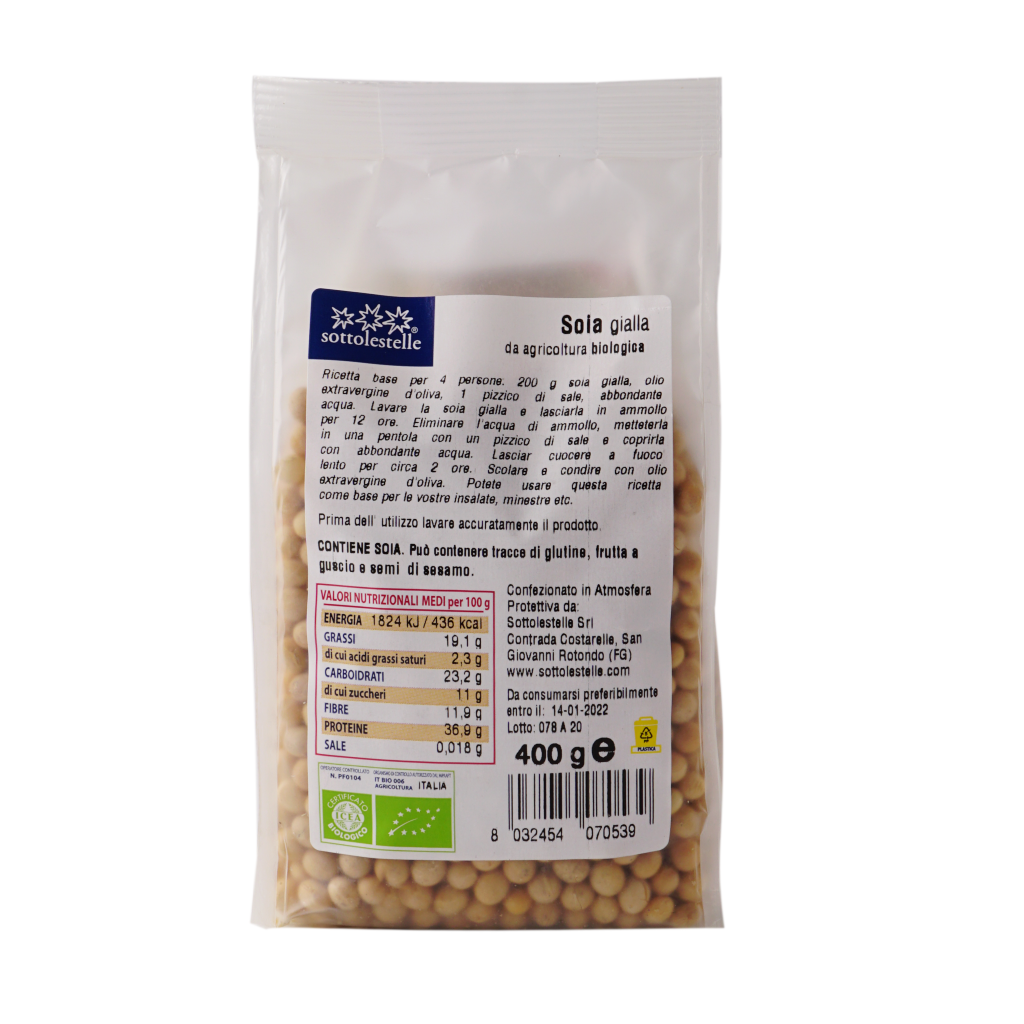 Hạt đậu nành hữu cơ Sottolestelle 400g