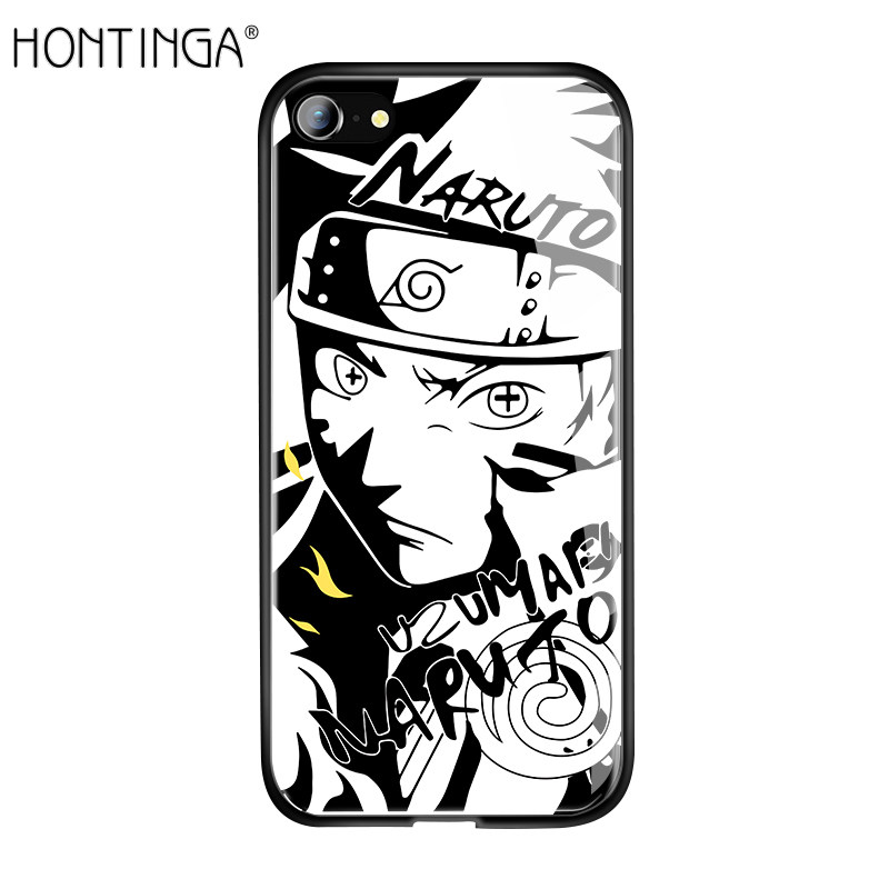 Hontinga Casing Case For iphone 6 6s 7 8 Plus SE 2020 Case Anime Casing Soft Edge iphone 6+ 6s+ 7+ 8+ Tempered Glass Cases Back Cover Phone Casing Hard Case For Boys Girls Men Women