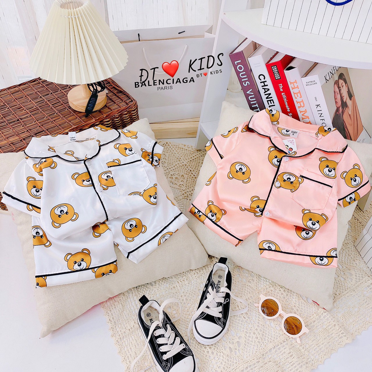 Bộ PIJAMA LỤA LOẠI 1, IN 3D CHO BÉ TRAI BÉ GÁI