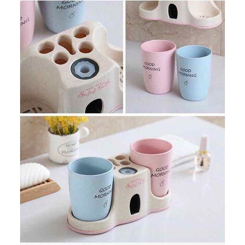 Bộ nhả kem đánh răng lúa mạch kèm 2 cốc