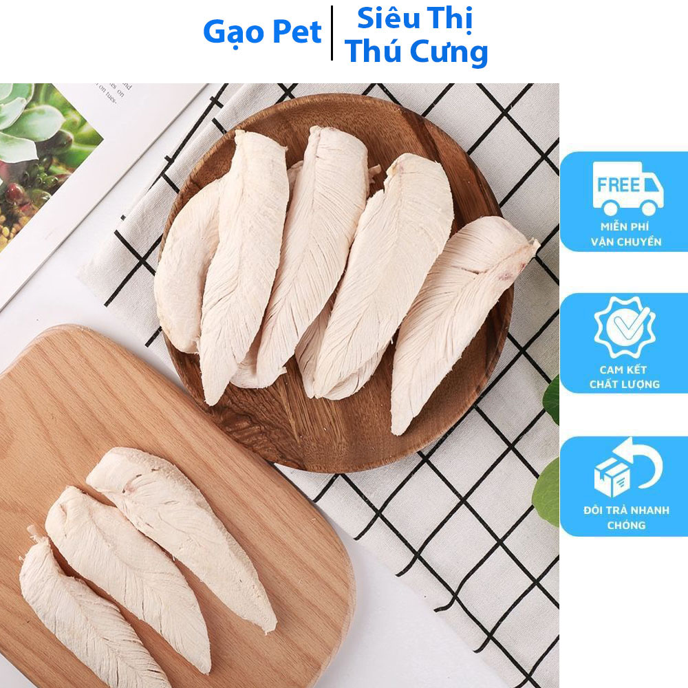 [Hoàn Tiền 10%] Đồ ăn khô Ức gà sấy khô cho chó mèo