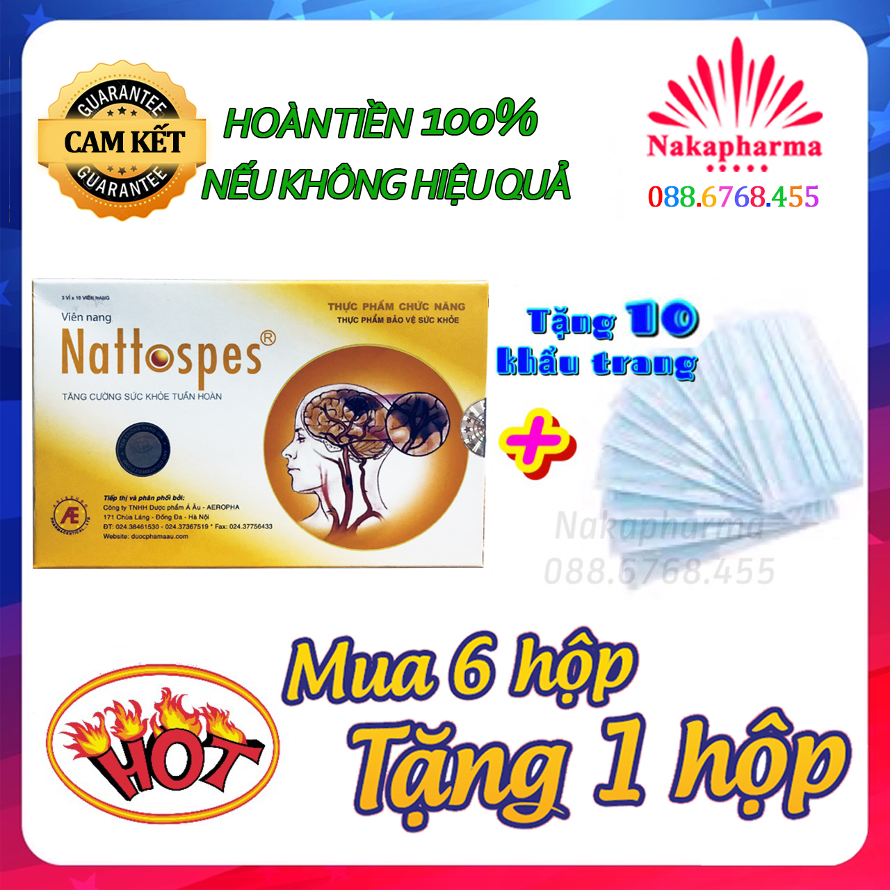 ✅ (6 TẶNG 1) NATTOSPES – Giúp hoạt huyết, ngừa tai biến máu não, huyết áp, đột quỵ, tăng sức khỏe tuần hoàn Nattopes