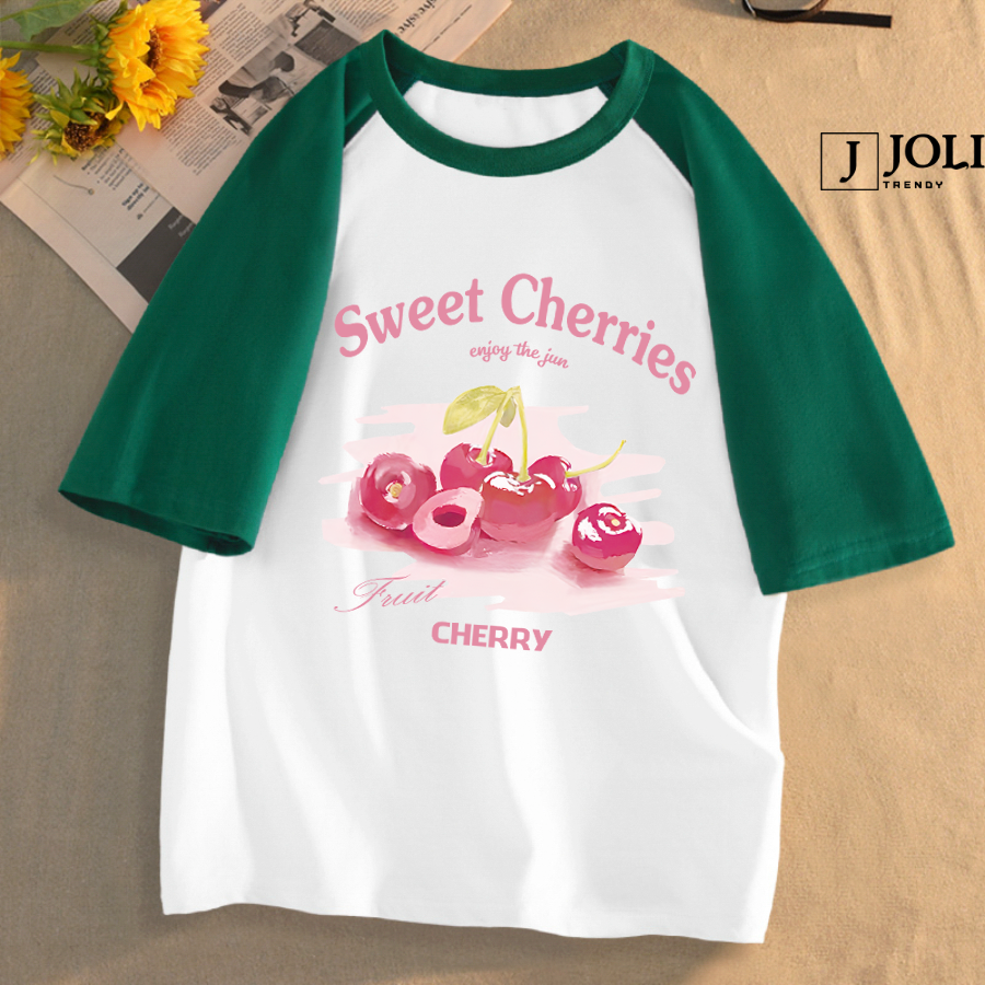 Áo thun nữ, áo raglan tee unisex by joli bst 20 chất cotton form rộng cho nam nữ
