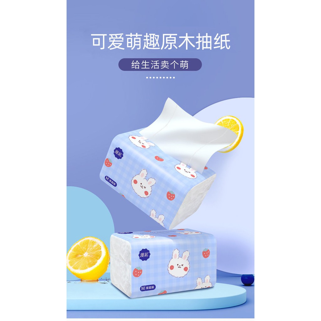 Gói Giấy Ăn Thỏ Vỏ Xanh 4 Lớp (Bán Lẻ 1 gói 176 Tờ)