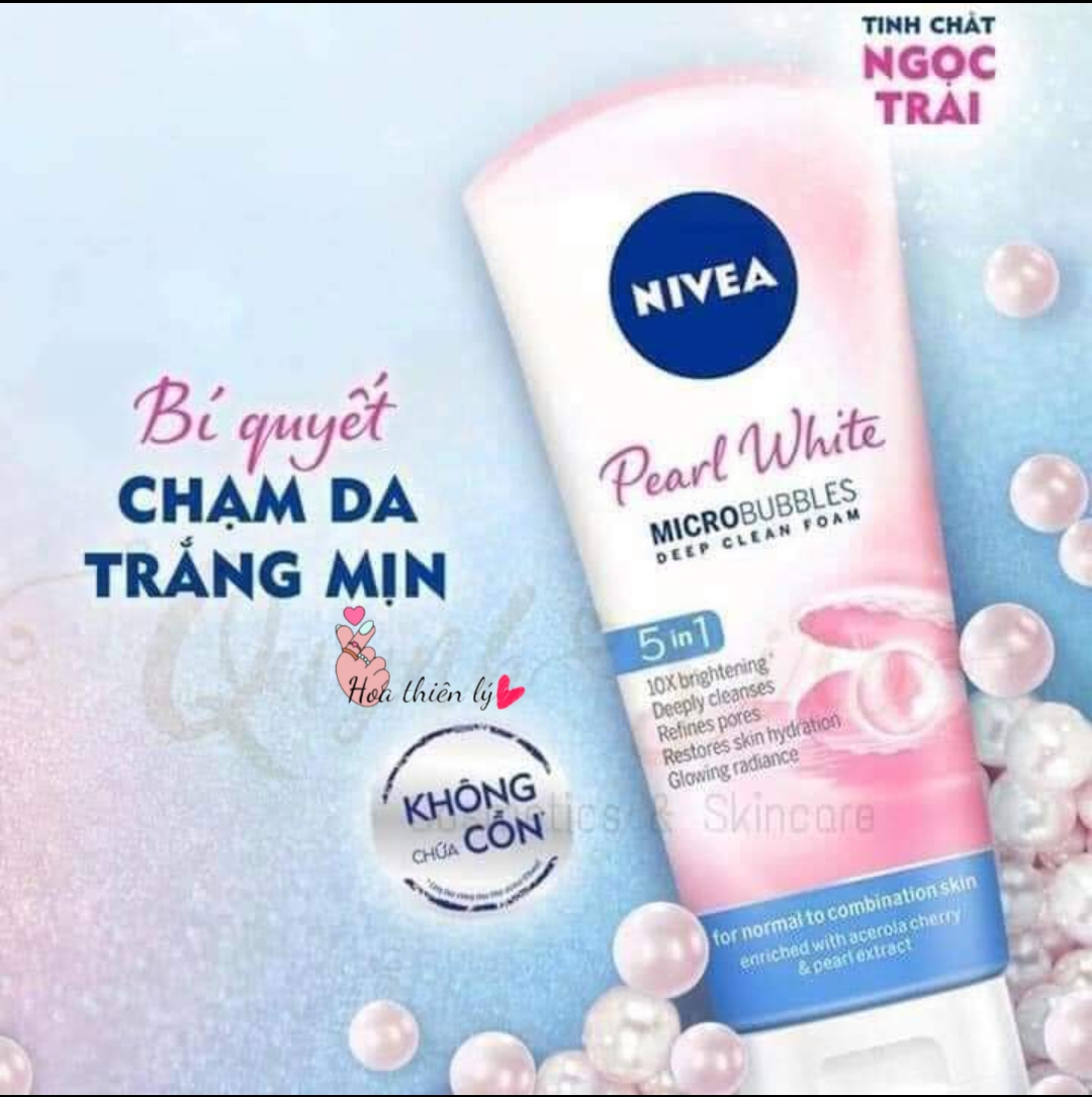 Sữa rửa mặt NIVEA Pearl White giúp trắng da ngọc trai (100g)