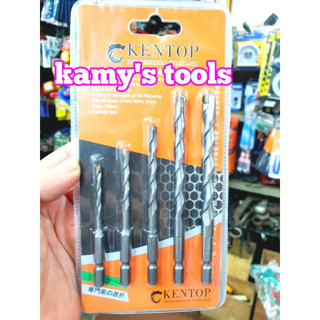 Bộ Mũi Khoan Bê Tông 5 Cái Đuôi Lục Giác 4mm-10mm