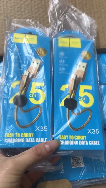 ? [Chính hãng Hoco] Cáp sạc Lightning / Android / Type C dài 25cm Hoco X35 ? Dây ngắn Iphone dùng cho sạc dự phòng