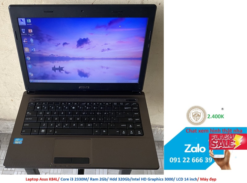 Laptop Asus K84L/ Core i3 2330M/ Ram 2Gb/ Hdd 320Gb/Intel HD Graphics 3000/ LCD 14 inch/ Máy đẹp