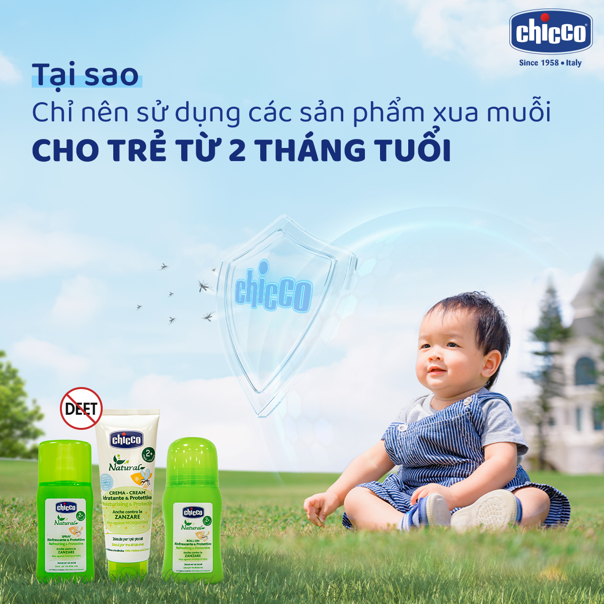 Lăn đa năng xua muỗi Chicco 60ml ( Date 11/2026 )