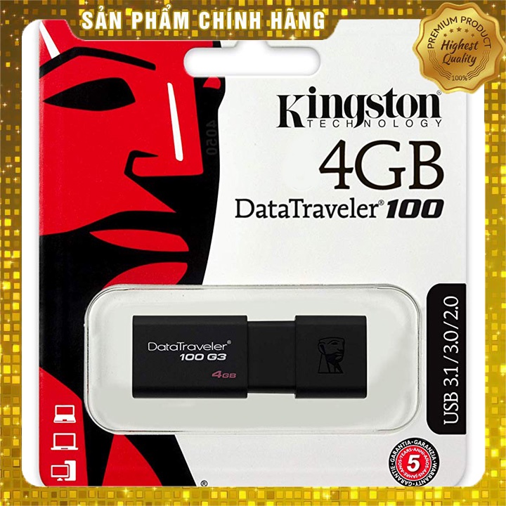 Usb 4gb kingston datatraveler 100 g3