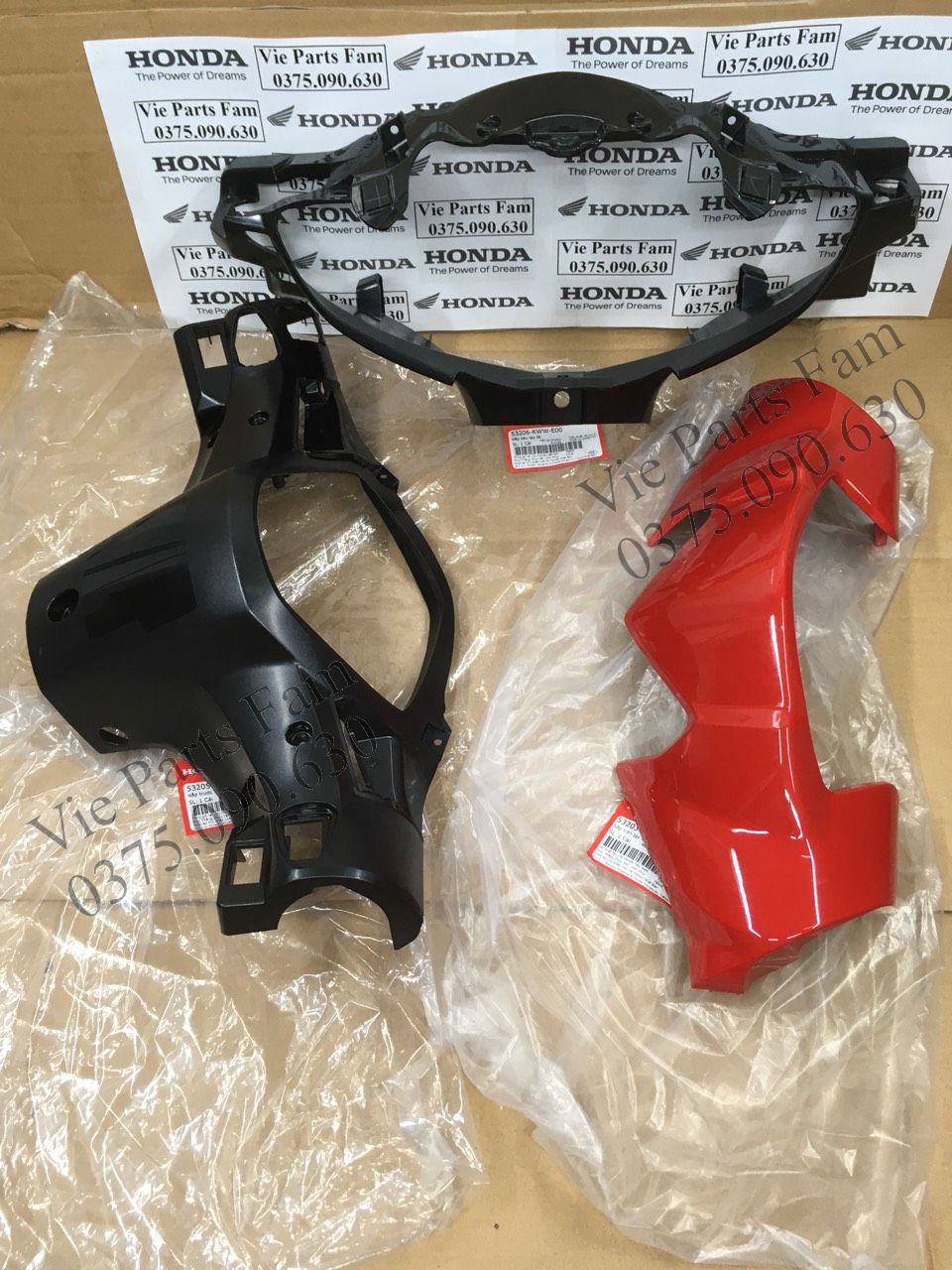 Combo 3 món vỏ đầu Wave S110 (2010 - 2011-2012-2013) nhiều màu, Chính hiệu Honda Motor VN