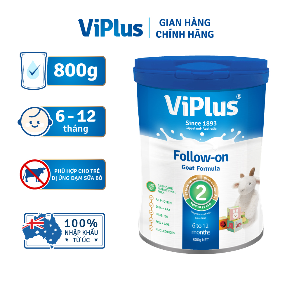 Sữa bột dê công thức Viplus Goat số 2 800g (date 12.2023)