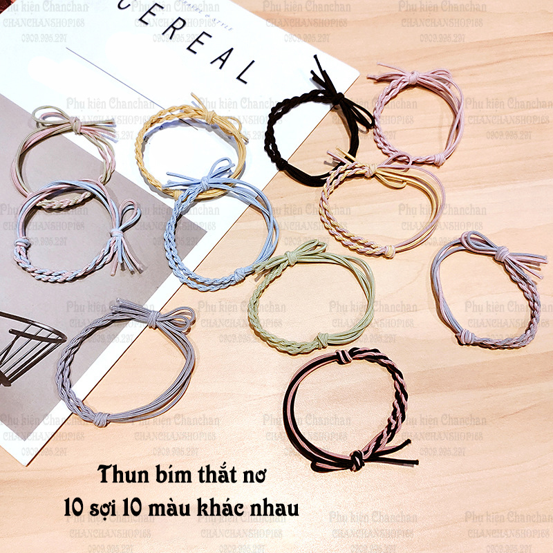 Combo 10 cột tóc thun giá từ 16k - Tặng túi lưới