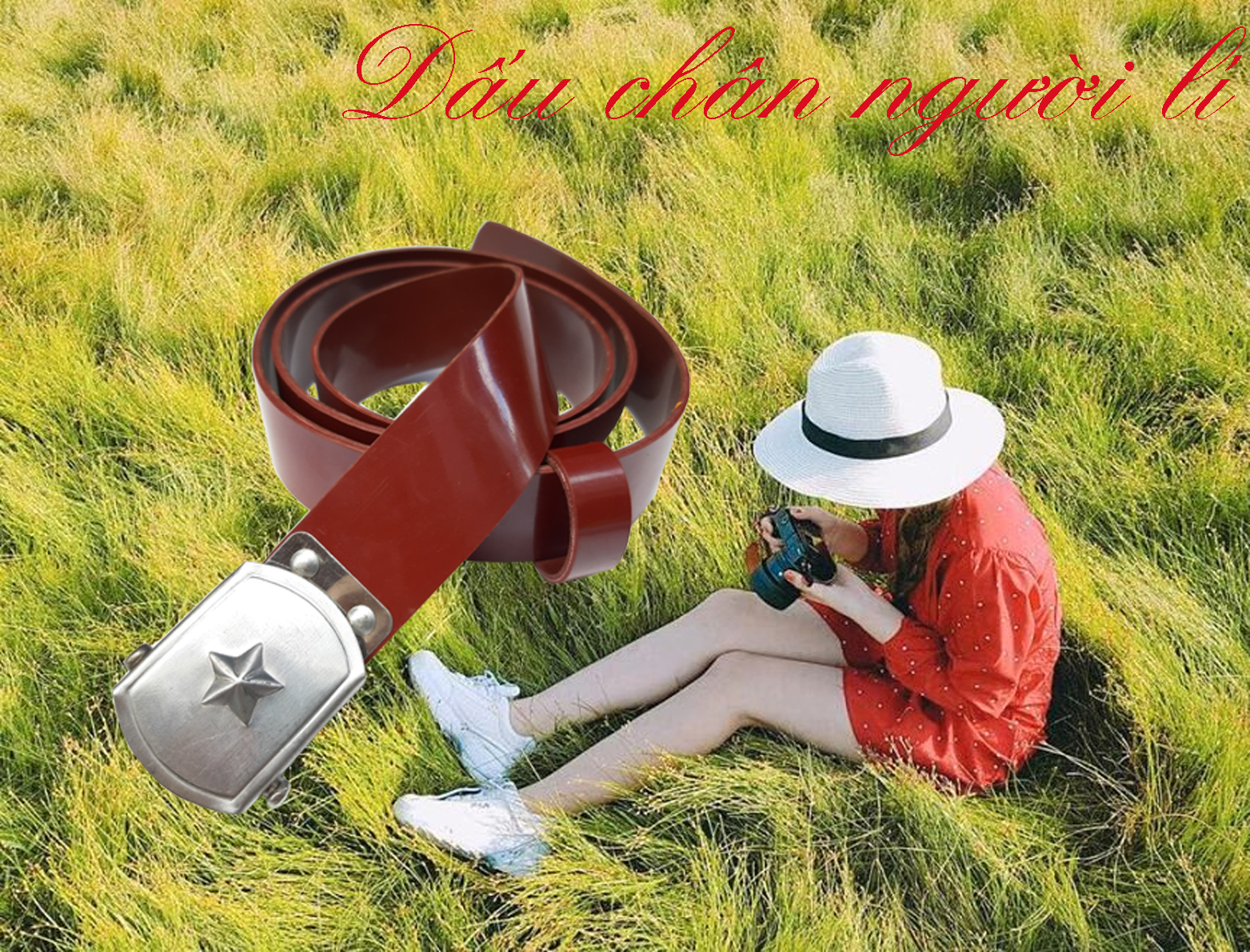 Thắt Lưng Dây Nịt lính Nam Đỏ khoá hợp kim hình ngôi sao siêu bền