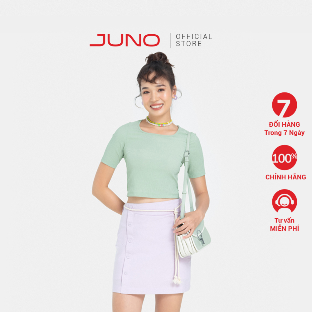 Váy Ngắn Thời Trang JUNO Mini Hàng Nút Lệch JNVNG007
