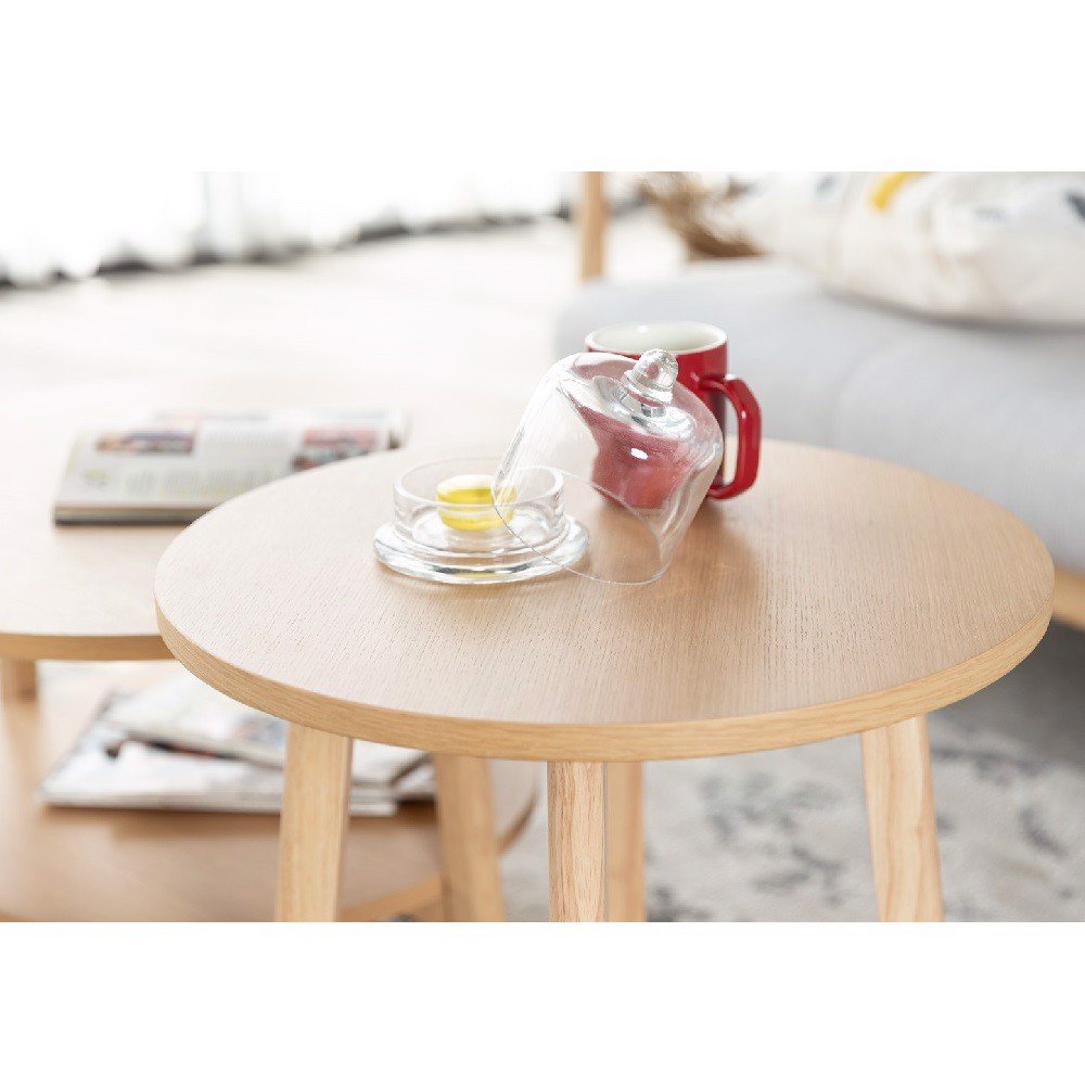 Set 2 Bàn Sofa – Bàn Trà Tròn Gỗ MOHO OSLO 901