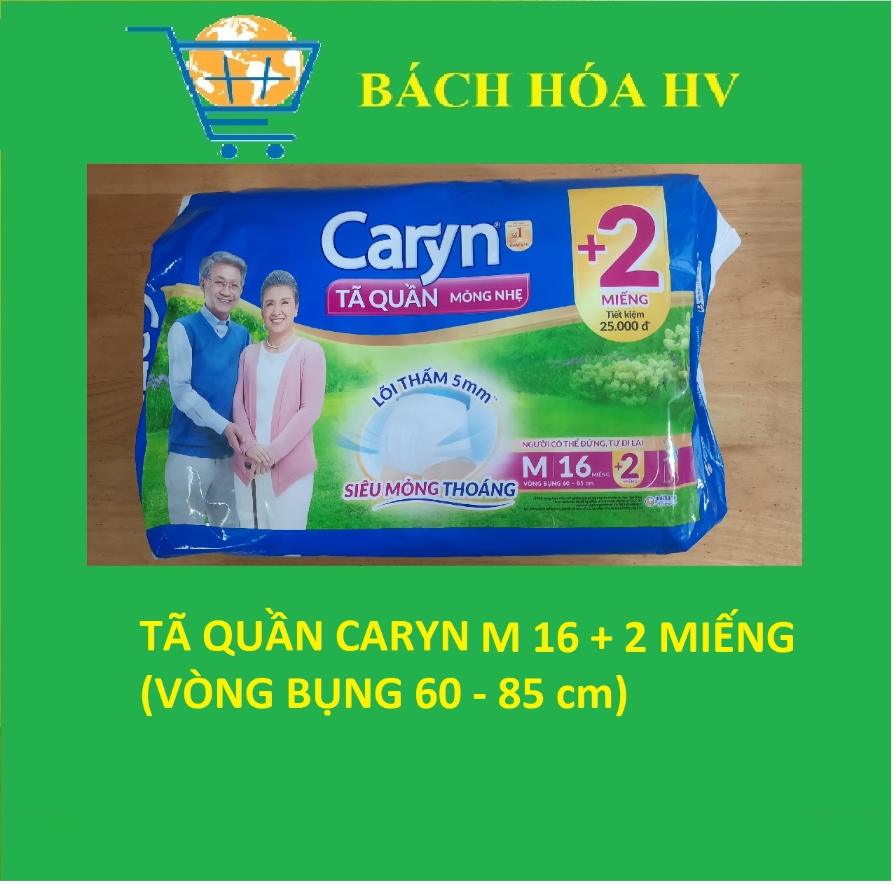 Tã Quần Caryn (M16, L14, XL12) + 2 miếng - BACH HOA HV