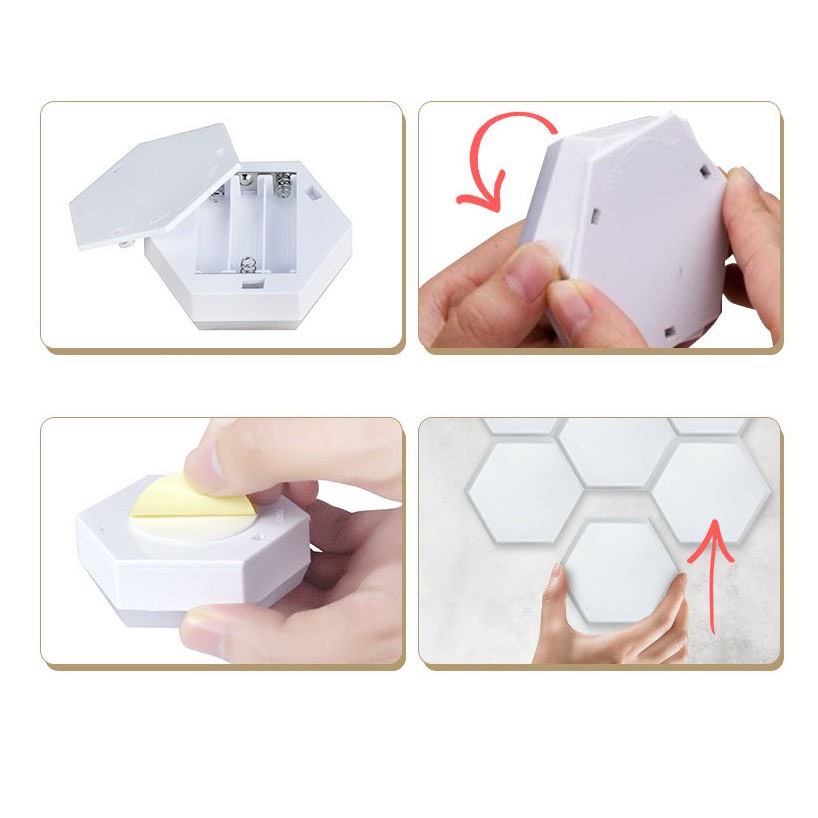 Đèn Led Tổ Ong Lục Giác Dán Tường Chạm Cảm Ứng