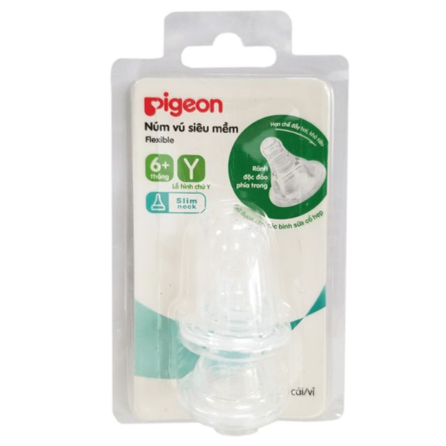 Núm ti bình Pigeon cổ hẹp hàng khẩu đủ size S/M/L/Y Cắt,