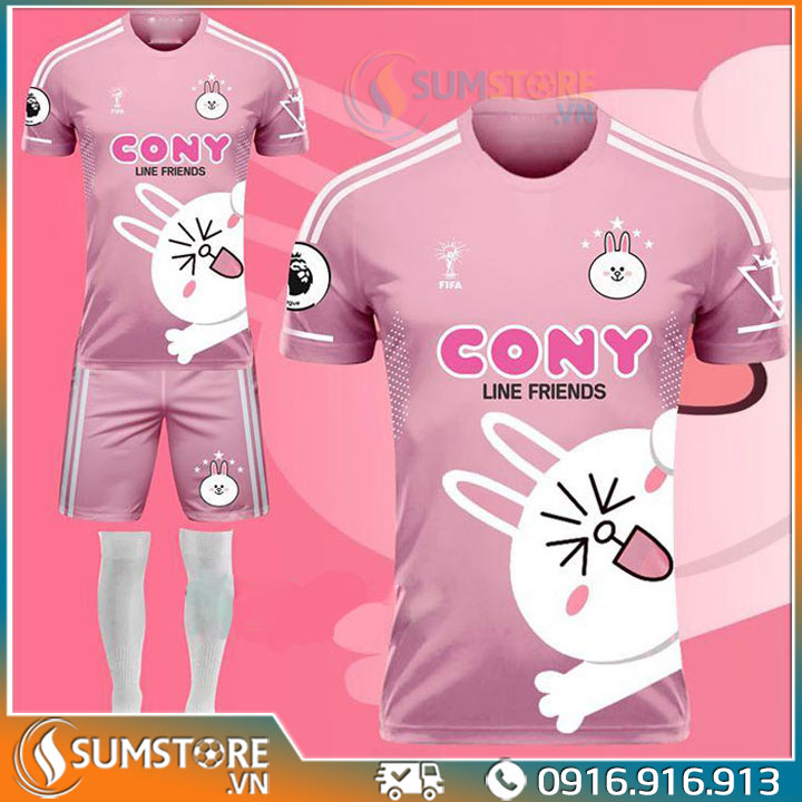 [HCM]Áo Thể Thao Bóng Đá Kute Cony Hồng - Bộ Đồ Đá Banh 2020 2021