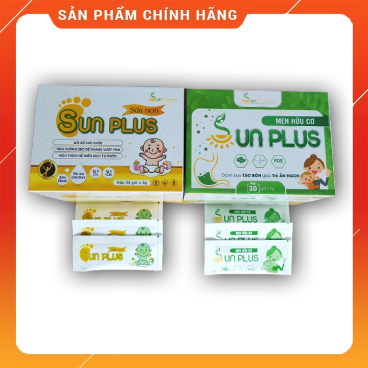 Men hữu cơ Sunplus + Sữa non Sunplus (men sống hữu cơ Sun plus)