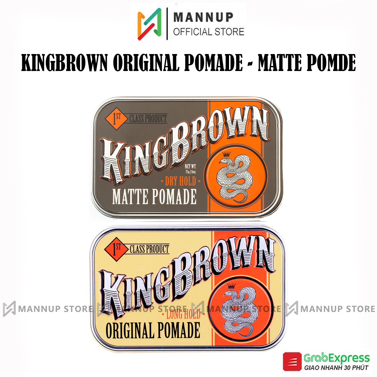 [HCM] Sáp Vuốt Tóc King Brown Matte Pomade - Original Pomade 75g