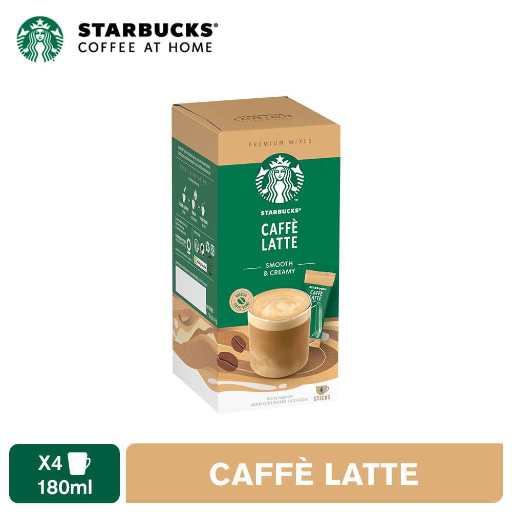 Cà phê hòa tan cao cấp Starbucks Caffè Latte Hộp 4 Gói x 14G
