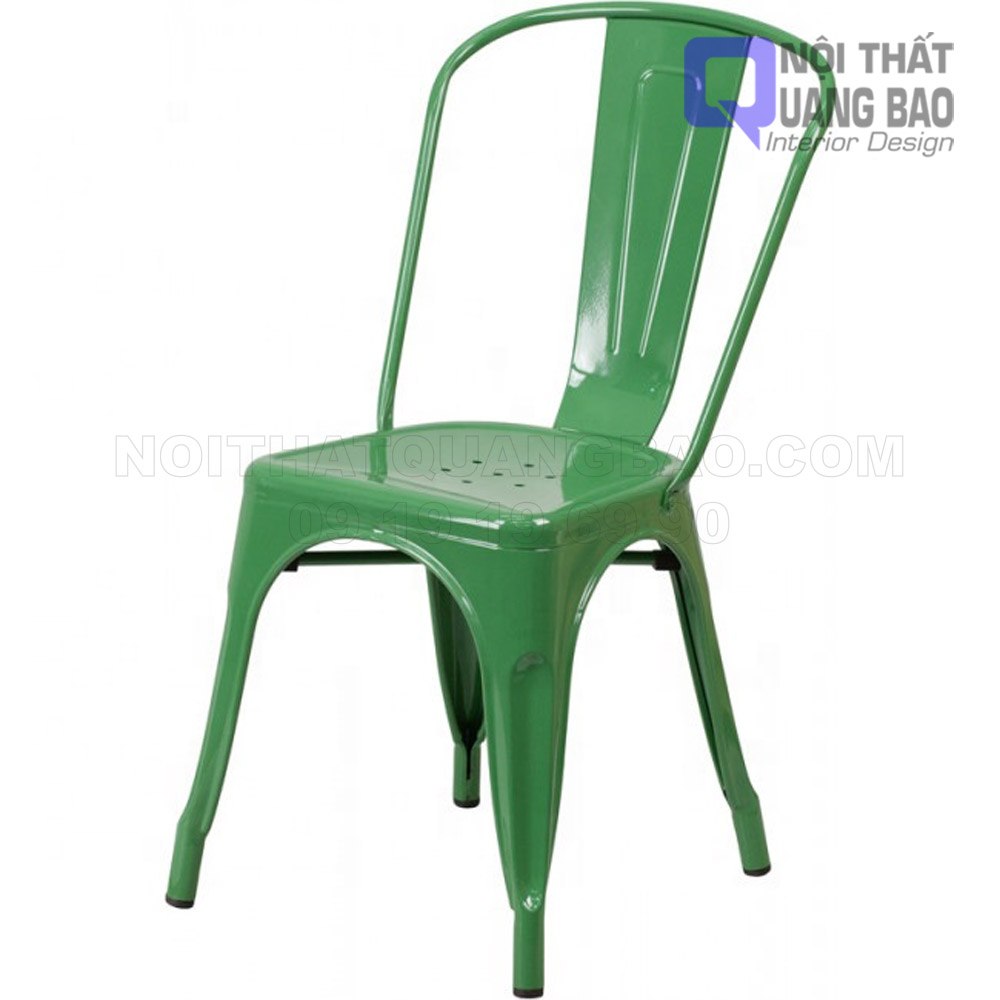 (HCM)Ghế Tolix Sắt Sơn Tỉnh Điện Có Lưng Tựa (QB-GTL04)