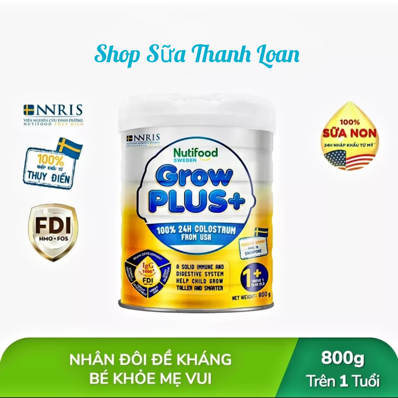 Nutifood Growplus+ Golden Colostrum Milk No. 1+/ 2+ Can 800g.
