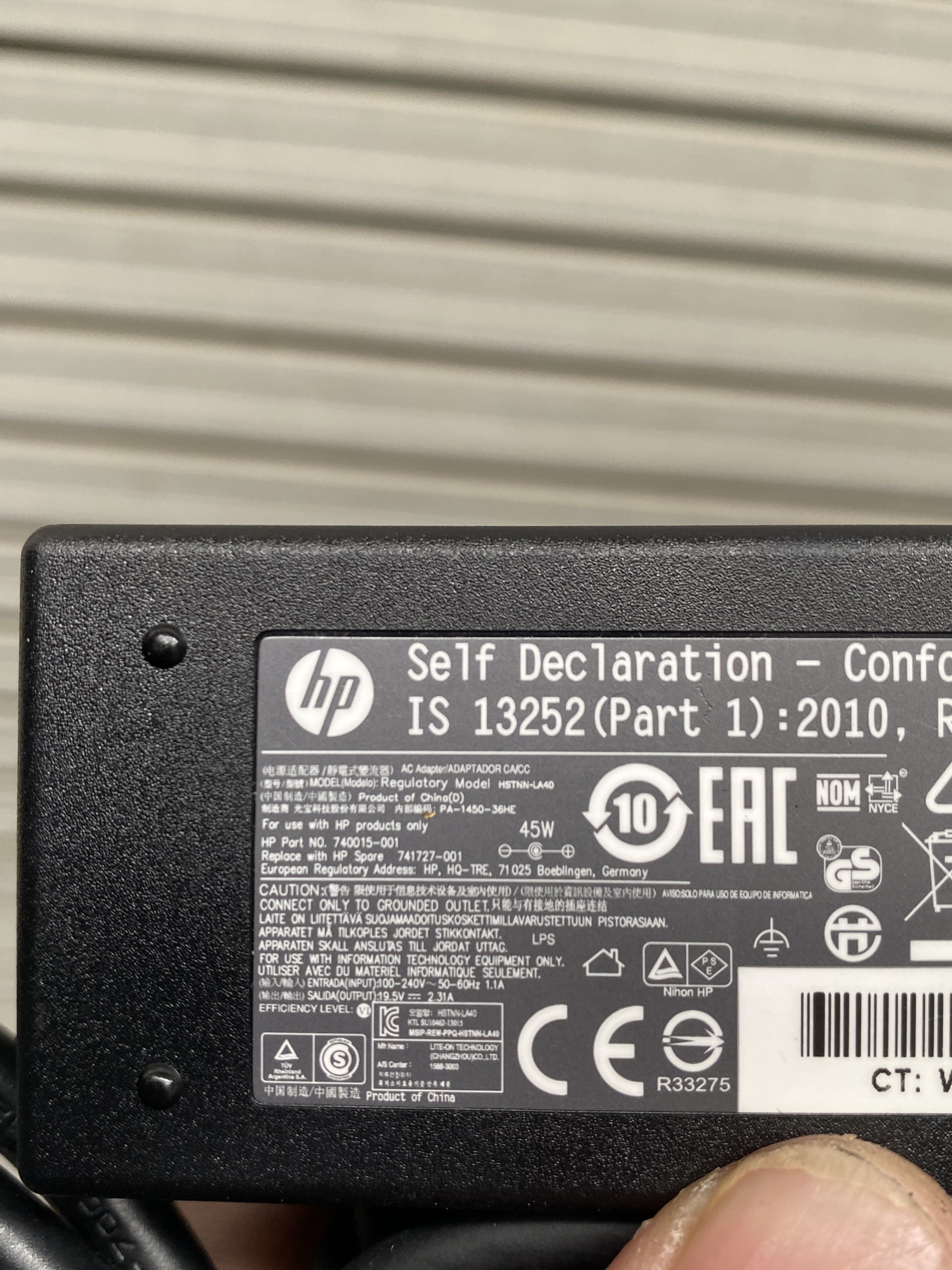 Sạc pin Laptop HP 19.5V-2.31A 45W chân kim nhỏ đầu xanh bản gốc