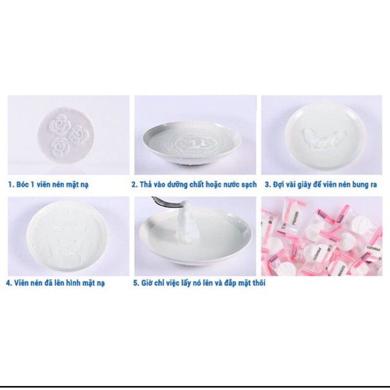 15 viên mặt nạ giấy nén Miniso Nhật Bản