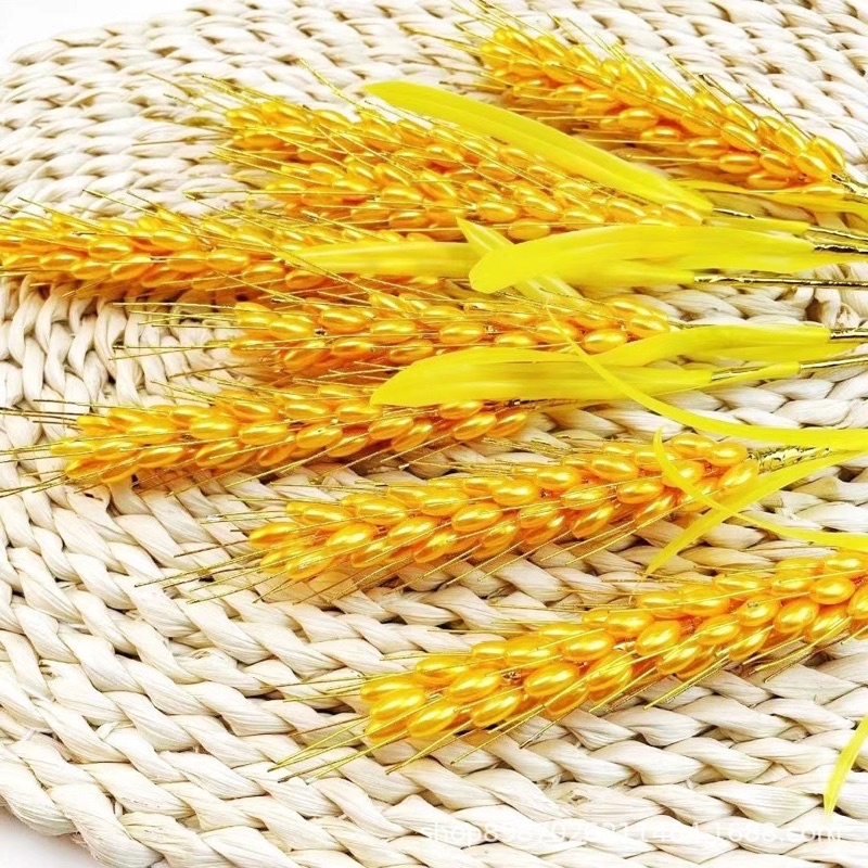 Hạt nhựa làm bông lúa vàng, hạt cườm 6x12mm