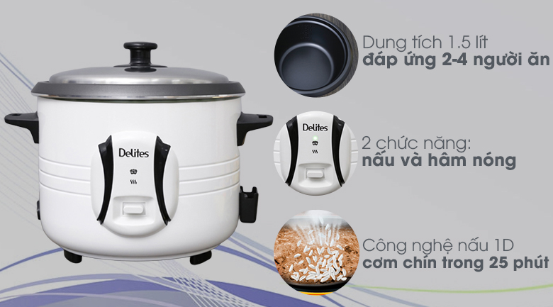 Nồi cơm điện Delites 1.5 lít NCR1502