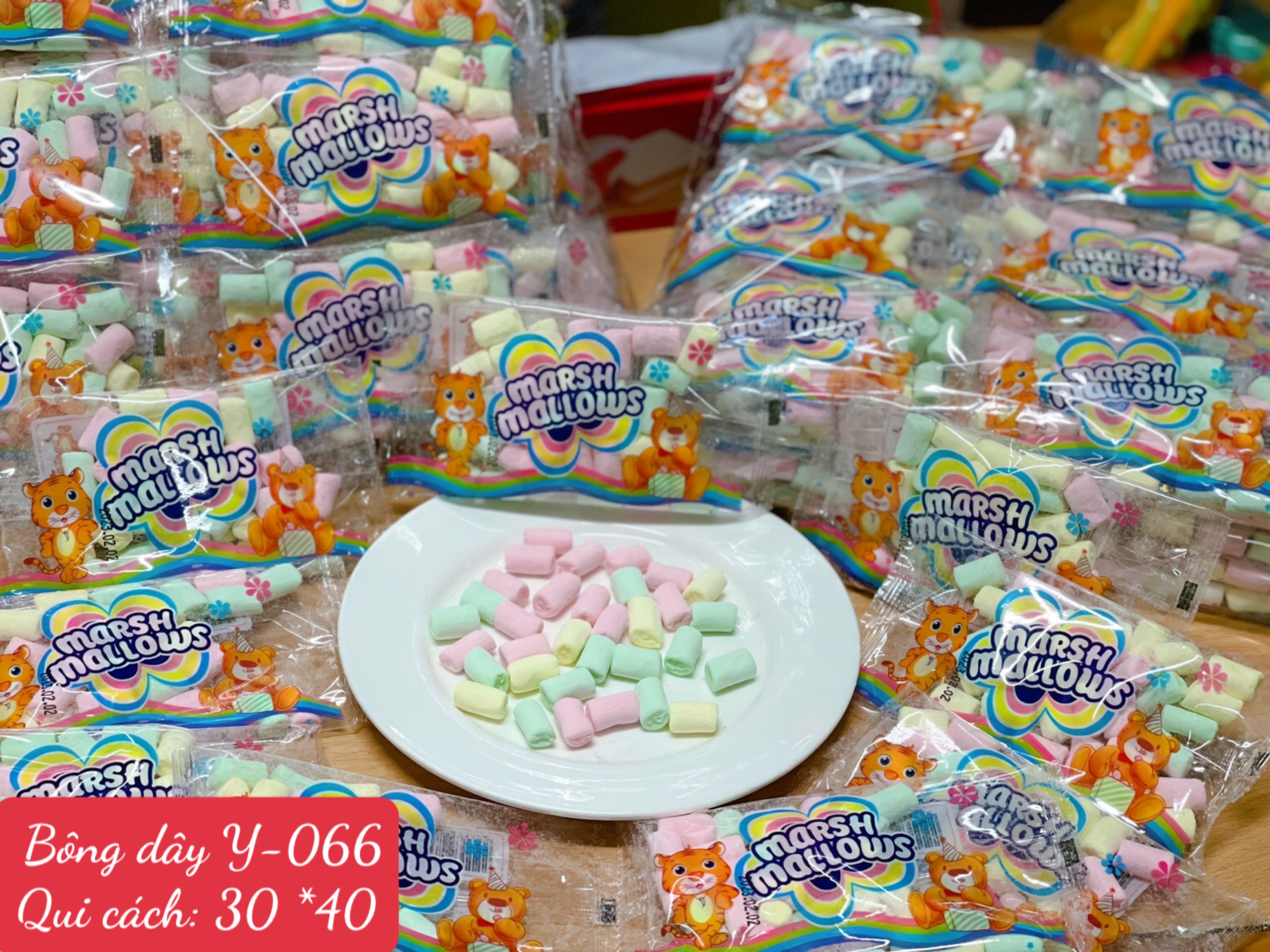 Combo 20 Kẹo bông dây Marshmallow món quà đồ ăn vặt trẻ em siêu ngon