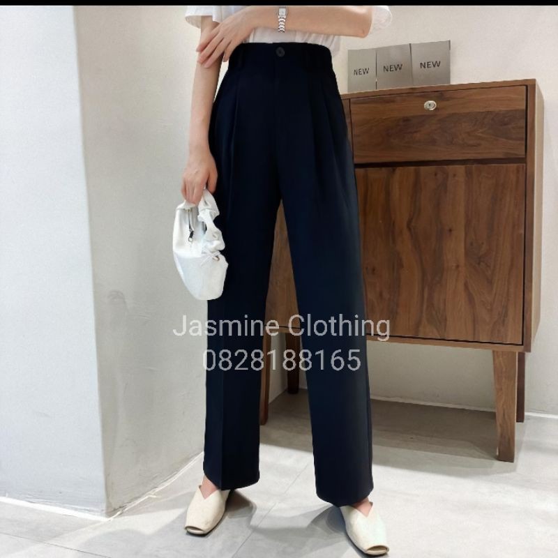 Quần suông lụa trượt chất đẹp 104cm siêu hack chân