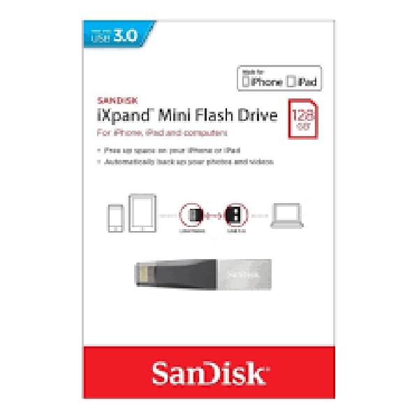 USB OTG lighting 3.0 SanDisk iXpand Mini Flash 128GB cho iphone, ipad, ios