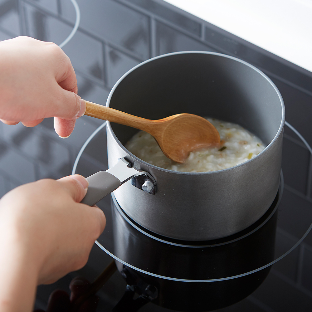 Nồi sâu lòng chống dính Lock&Lock Handycook 14cm LHD1141 - 1 tay cầm dài - Có kèm nắp - Màu xám