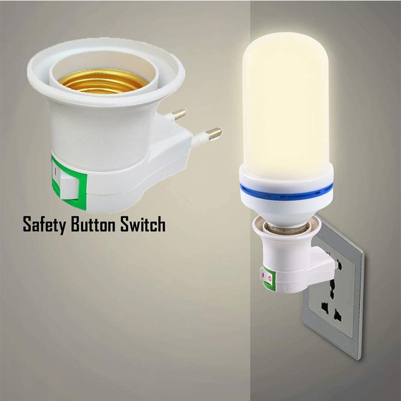 Đui đèn e27 liền dây điện có công tắc - đuôi đèn liền dây có công tắc dài 1,5m - phích cắm 2 chấu / chui đèn e27 liền dây 1.5m / đuôi đèn nối dài vặn xoáy / đui đèn xoay chuôi bóng đèn kèm dây