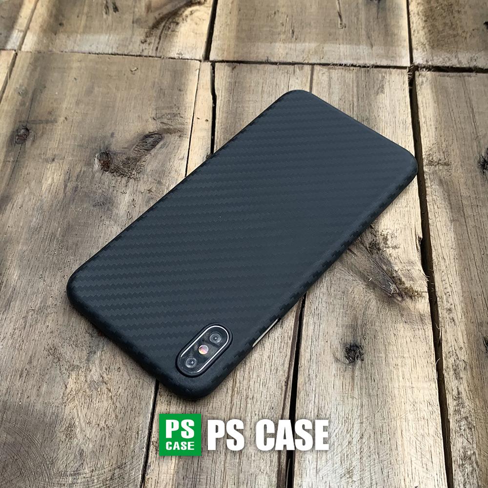 Ốp lưng siêu mỏng, vân carbon dành cho  iPhone XS Max - Màu đen - PS Case Phân Phối
