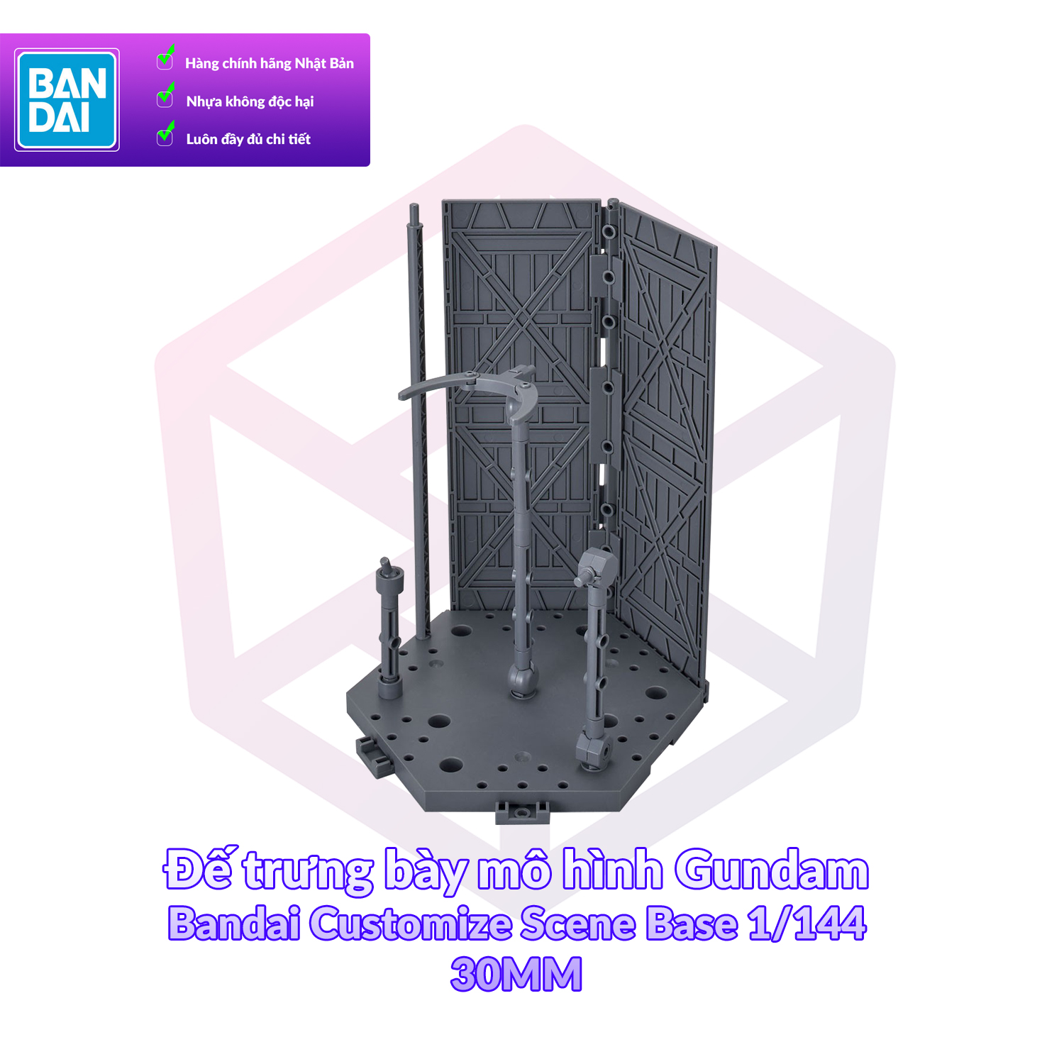 [7-11/12 VOUCHER 8%]Đế trưng bày Gundam 30MM Bandai Customize Scene Base 1/144 – Base [TAM]