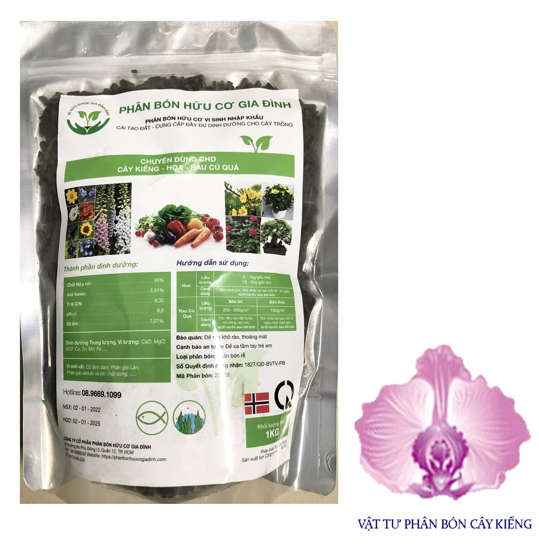 Phân Bón Hữu Cơ Vi Sinh - Cá Hồi - #448A# 1kg