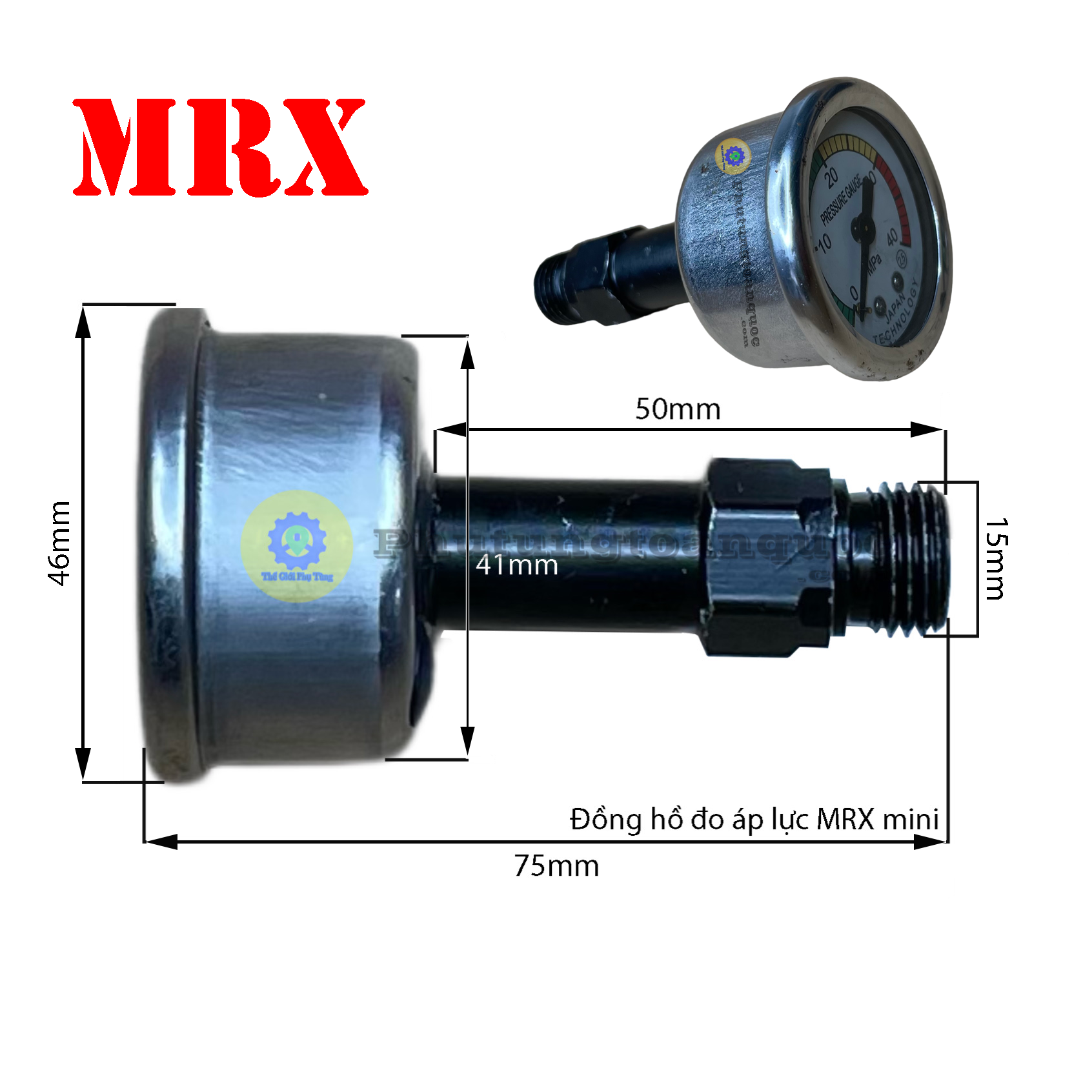 Đồng Hồ Đo Áp Lực Nước Máy Rửa Xe mini Gia Đình Dùng Chung Cho Nhiều Hãng Cùng Thông Số