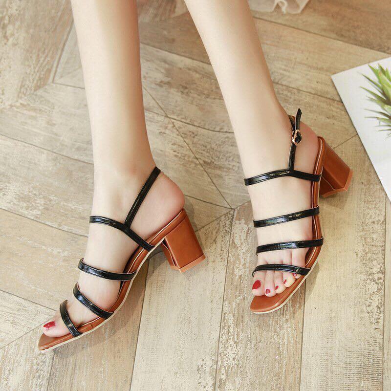 Giày Sandal cao gót 5 phân phối 3 quai mảnh