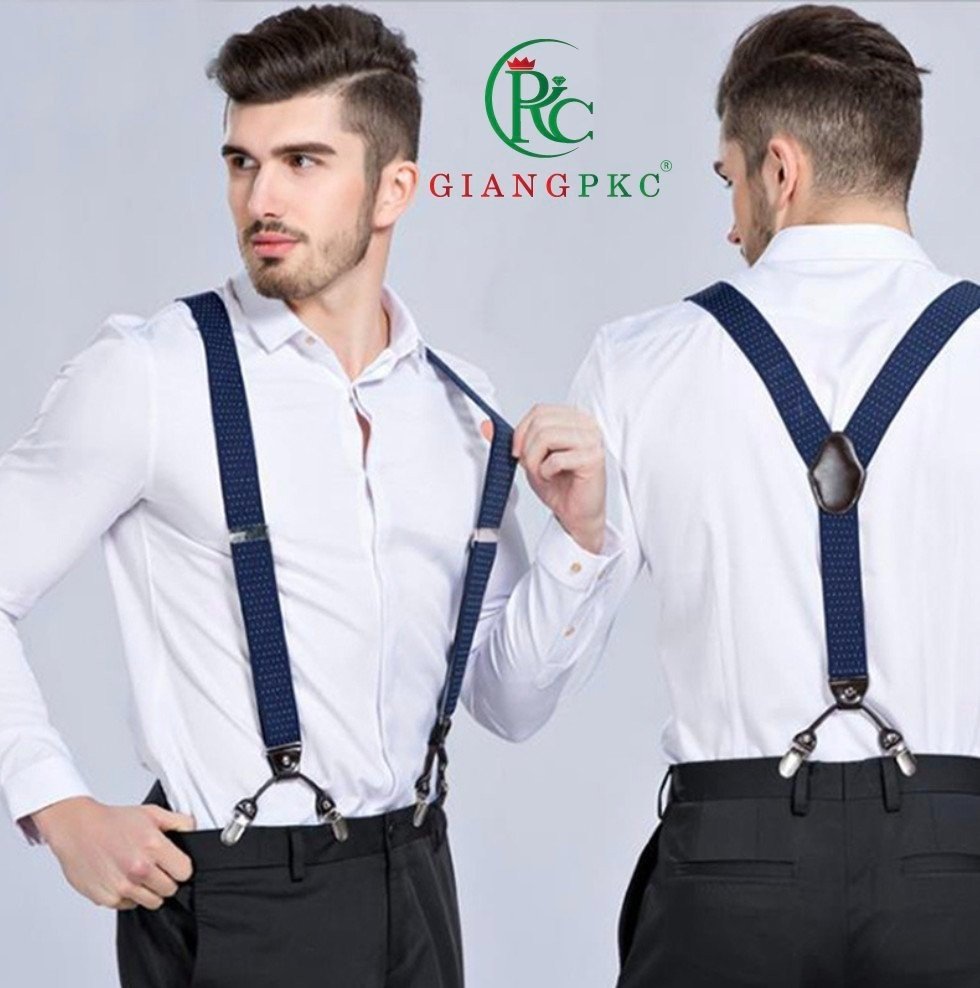 [HCM]Đai đeo quần nam chữ Y cao cấp - Dây yếm quần bản 3.5cm giangpkc