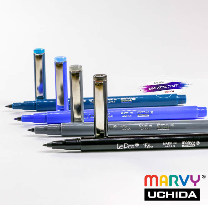 Bộ bút ngòi cọ Marvy Lepen flex 4800 brush (6 bút)