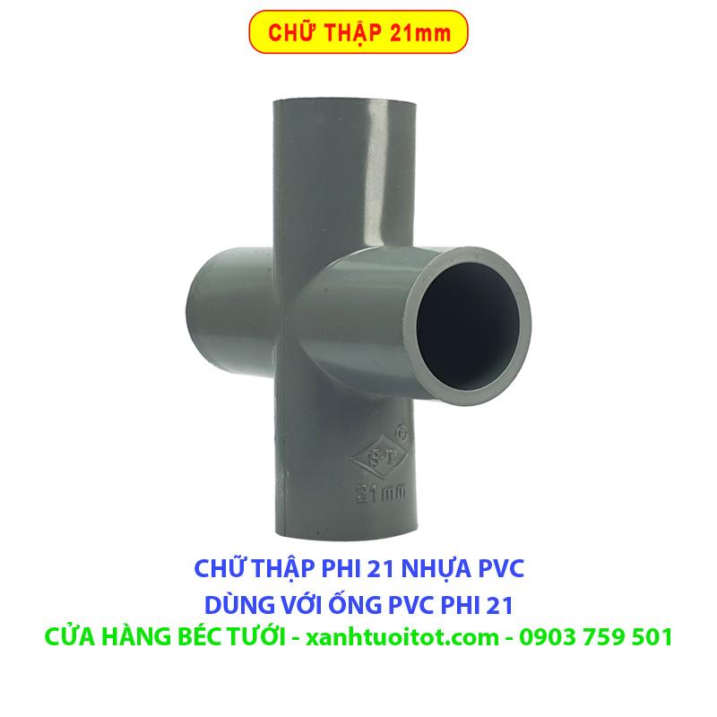 [HCM]Chữ thập nhựa PVC phi 21