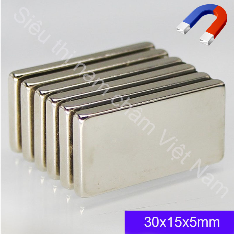 Nam châm 30x15x5mm nam châm chữ nhật đất hiếm