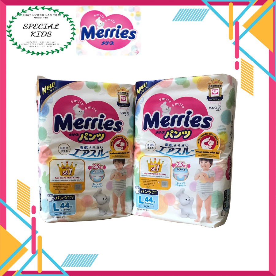 [Freeship 50K] [TEM PHỤ CHÍNH HÃNG KAO]Tã/Bỉm QUẦN Merries nội địa Nhật Size L44 (9-14kg)
